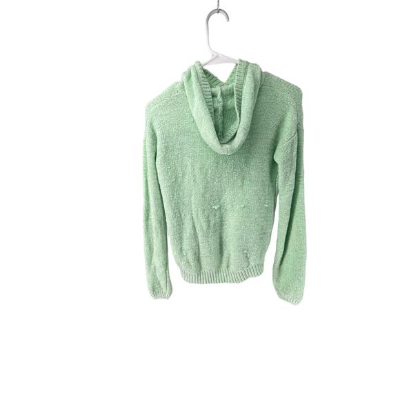 SO Girls Mint Green Knit Pullover Sweater Hoodie Youth Size Large 10/12 - Picture 4 of 6